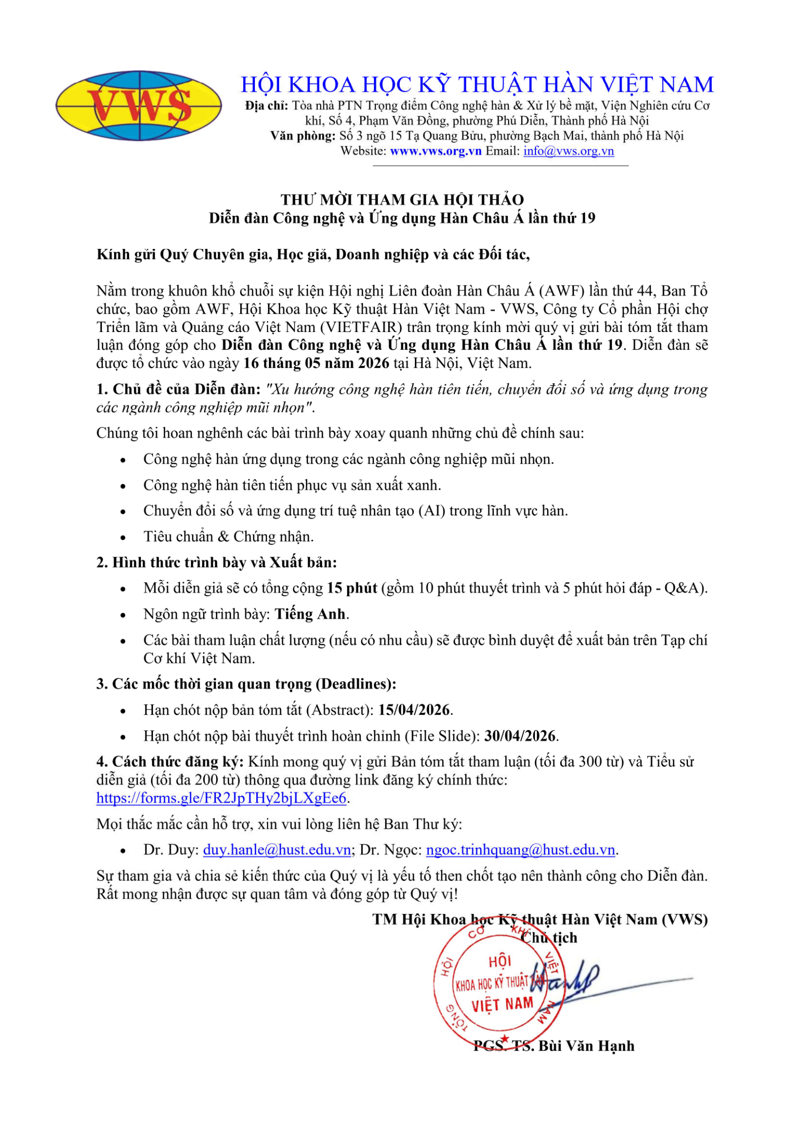 Thu moi tham gia welding forum 1
